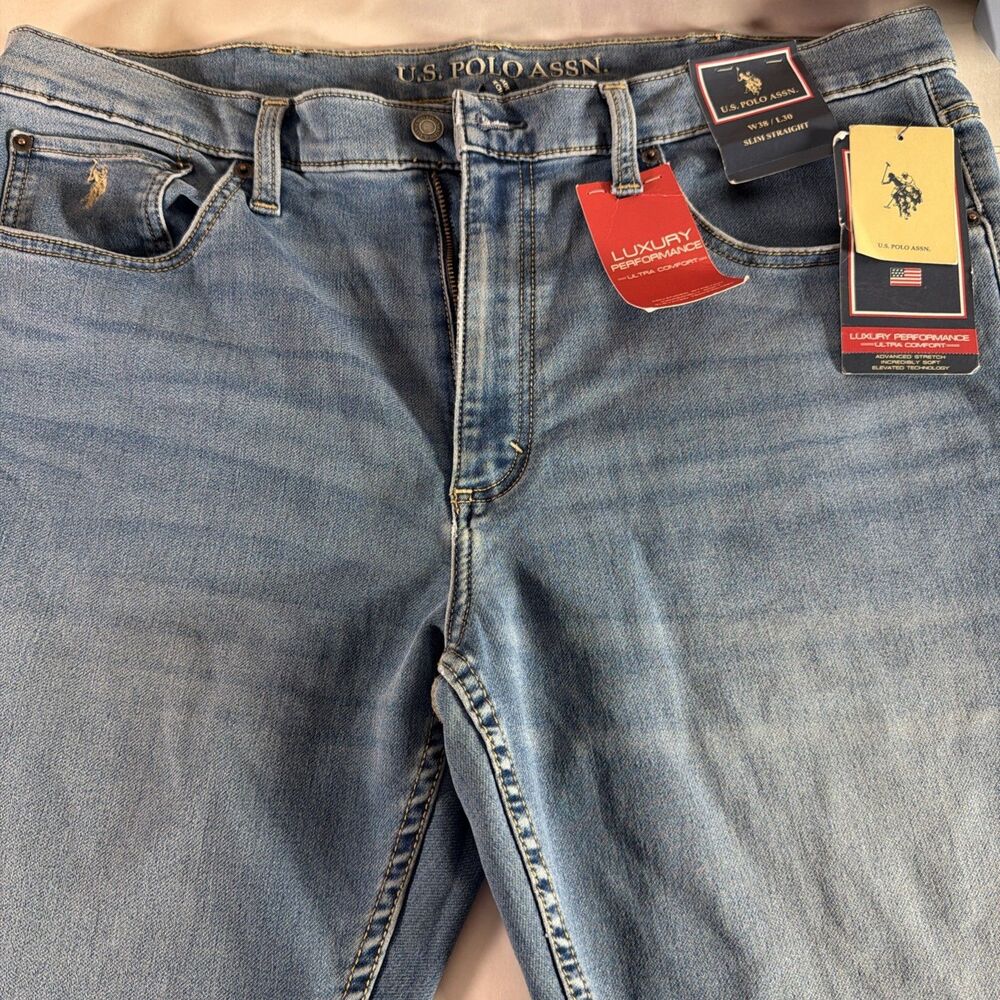 U.S. Polo Assn. Luxury Performance Slim Straight Stretch Denim Jeans Blue